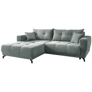 Mid.you Ecksofa , Hellblau , Metall , Füllung: Schaumstoff,Schaumstoff,Schaumstoff , Ottomane links, L-Form , 246x177 cm , seitenverkehrt erhältlich, Rücken echt, Armteil links, Armteil rechts, elektrischer Sitzvorzug , Wohnzimmer, Sofas & Couches, Wohnlandschaften, Ecksofas