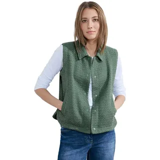 Cecil Damen Boucle Weste raw salvia green XXL