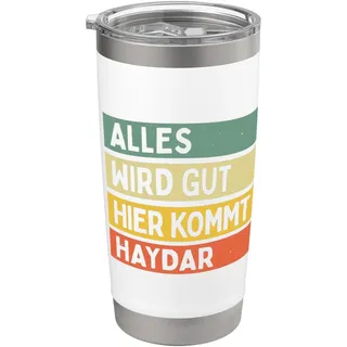 Alles Wird Gut Hier Kommt Haydar Retro Vintage Vorname Doppelwandiger Edelstahl-Thermobecher