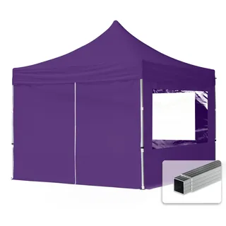 TOOLPORT Faltpavillon 3 x 3 m inkl. 4 Seitenteile Lila