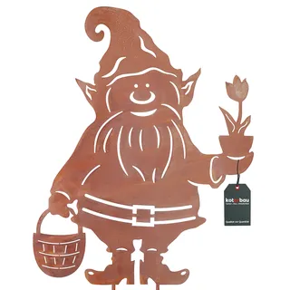 KOTARBAU® Gartendekoration Rostfiguren 65 cm Zwerg Weihnachtsdeko Garten Ecorost Gartenstecker Weihnachten Gartenfiguren & Gartenstatuen Roststecker Gartendeko für Draußen Edelrost