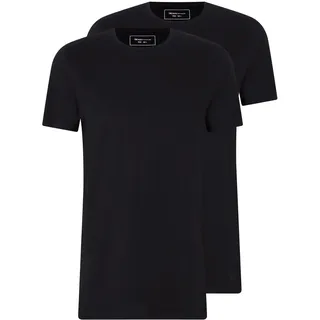 Tom Tailor Denim Herren Long Fit T-Shirt im Doppelpack, Black, M