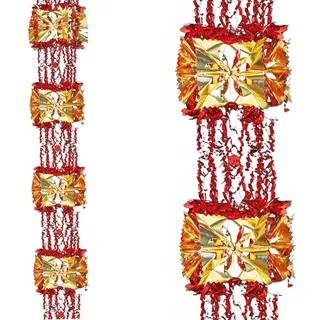 Weihnachten Folie Decke Dekorationen 2 Ton " Rote Gold " 33cm X 2.7M 8 Teil
