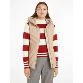 Tommy Hilfiger Steppweste »CHEVRON MW PADDED VEST«, mit mittelstarker Wattierung und Tommy Hilfiger Markenlabel, beige