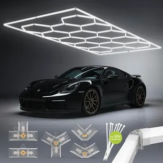 LED Hexagon Deckenleuchte | Sechseckiges Waben Design | Modulares Stecksystem | ...