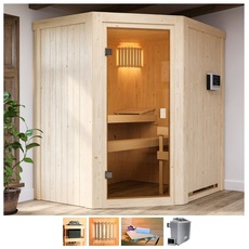 Bild Sauna »Fedder«, 4,5-kW-Ofen mit ext. Steuerung, beige