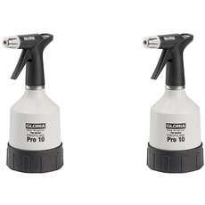 GLORIA Handsprüher Pro 10 | 1,0 L Sprühflasche mit Doppelhubpumpe| Für Industrie und Handwerk | Stufenlos verstellbare Düse | Ölfest (Packung mit 2)