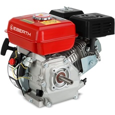EBERTH 6,5 PS 4,8 kW Benzinmotor Standmotor Kartmotor Antriebsmotor mit 19,05 mm Ø Welle, Ölmangelsicherung, 4-Takt, 1 Zylinder Benzin Motor, 196 ccm Hubraum, luftgekühlt, Seilzugstart