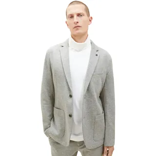 TOM TAILOR Herren 1037796 Jersey Piqué Sakko mit Stretch, 12035-Grey Heather Melange, 54