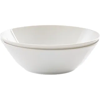 Schale RETSCH ARZBERG "Servierschale HEIKE WEISS 23 cm, Set 2-teilig, rund Porzellan", weiß, H:6,6cm Ø:23cm, Porzellan, Schüsseln, Schale, Formschöne Servier- & Beilagenschalen im 2er Pack – edel & zeitlos -