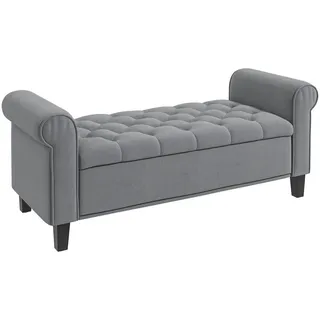 Homcom Polsterbank Grau 126 x 48,5 x 57 cm