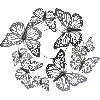 Hofmann Living And More Wanddekoobjekt »Wanddekoration« Schmetterlinge aus Metall, kreisförmig schwarz