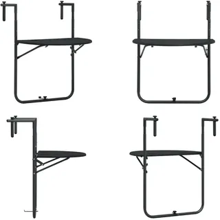 vidaXL Balkonhängetisch Schwarz 60x64x83,5 cm Kunststoff Rattanoptik - Balkontisch - Balkontische - Outdoor-Tisch - Outdoor-Tische - Schwarz