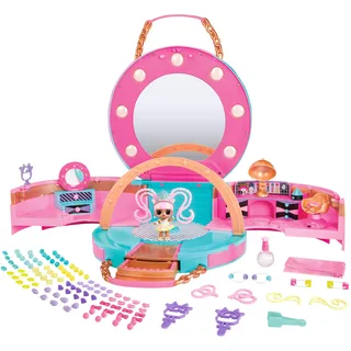L.O.L. Surprise! Hair Beads Salon Spielset - Mit 1 Puppe und 100 Perlen sowie Haargummis, Spiegel und Weiteren Überraschungen, Spielzeug für Kinder ab 4 Jahre