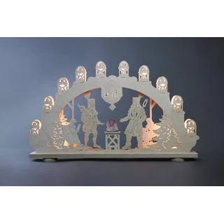 weigla günter gläser leuchtenherstellung Schwibbogen »Bergmann mit Amethyst, Länge ca 66cm NEU Motivleuchte Lichterbogen Warm/ Gelb 66 X 40 X 6
