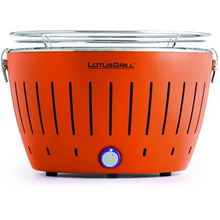 LotusGrill Classic Mandarinenorange Holzkohlegrill Tischgrill raucharm mit USB