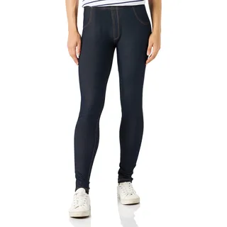 Nur Die Treggings in Jeans-Look Jeggings Leggings Blickdicht Stretch mit Taschen Komfortbund Skinny Fit Damen