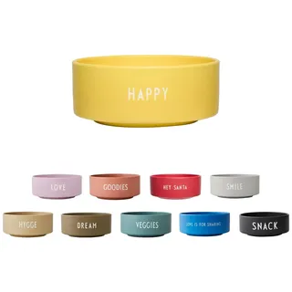 Design Letters Snack Schale Gelb HAPPY | Porzellan Snackschale für Weihnachtsdeko, Weihnachtsdeko Tisch, Weihnachtsgeschenke Kleinigkeiten | Salatschüssel, Müslischalen, Rührschüssel, Bowl