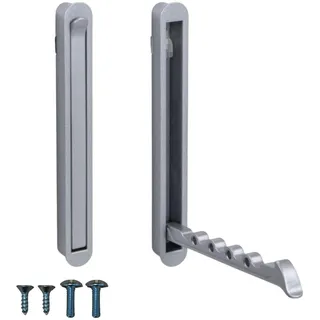 Gedotec Kleiderhaken klappbar aus Metall 140 mm Chrom matt zum Schrauben - Garderobenhaken MITAL - ausklappbarer Kleiderbügelhalter zum Einlassen für Holzpaneel & Möbel