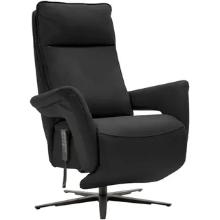Valdera Relaxsessel , Schwarz , Metall , Echtleder , Semi-Anilinleder , 83x116x87 cm , Goldenes M , Lederauswahl, Stoffauswahl, erweiterbar (Typenauswahl), Relaxfunktion , Wohnzimmer, Sessel, Ledersessel