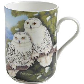 Maxwell & Williams PBW1005 Tasse 330 ml – Birds of the World – Bone China Porzellan, Geschenkbox – Schnee-Eulen-Motiv