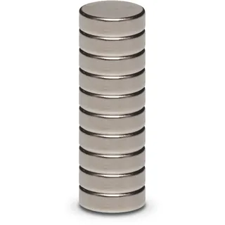 Maul Neodym Magnet (Ø x H) 10mm x 3mm Scheibe Silber 10 mm nickel