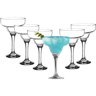 KIAPPO Cocktailgläser 6er Set – 300 ml Margarita,Gläser – Stilvolle Pucherschalen aus Glas – Ideal für Cocktails, Drinks & Partys – Modernes Design, spülmaschinengeeignet