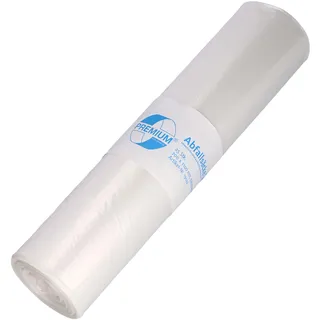 Deiss PREMIUM Müllsäcke DEISS PREMIUM transparent Typ 60 120 L | Abfallsäcke aus Polyethylen (LDPE) für leichten Büroabfall, Restmüll, Küche & Gastronomie, reißfest & durchstoßfest