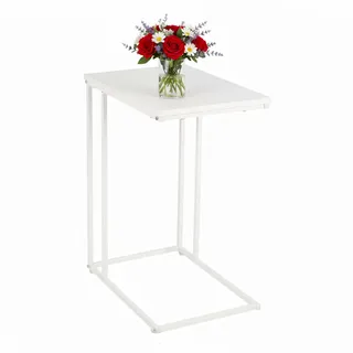 Relaxdays Beistelltisch, HxBxT: 64 x 50 x 35 cm, MDF, Eisen, C-Form, Sofatisch zum Unterschieben, Wohnzimmer, Farbwahl