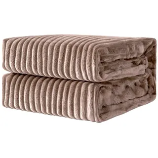 MIULEE Kuscheldecke Fleecedecke Flanell Decke Einfarbig Wohndecken Couchdecke Flauschig Überwurf Mikrofaser Tagesdecke Sofadecke Blanket Für Bett Sofa Schlafzimmer Büro 85x95Inch 220x240cm Braun