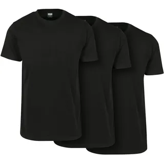 URBAN CLASSICS Basic Tee 3-Pack T-Shirt Schwarz Black 01168, XXXX-Large (Herstellergröße: 4XL