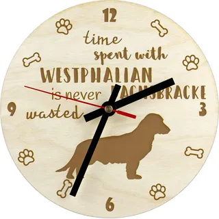 Westfälische Dachsbracke - Uhr mit Hund, Holzuhr mit Gravur, personalisierte Uhr von Art-Dog