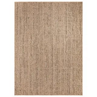 Waschbarer In-& Outdoorteppich Wetterfest Garten Terrasse Esszimmer Boho Muster Unicolor Meliert Moderner Style Größe 160x220 cm - Beige
