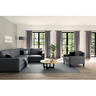 Homing Cord-Vorhang Sven Grau | Schlaufenvorhang inkl. Multifunktionsband | Blickdichter Vorhang Schlafzimmer & Wohnzimmer | Blickdicht mit verdeckten Schlaufen | 140x245 cm | 1 STK.