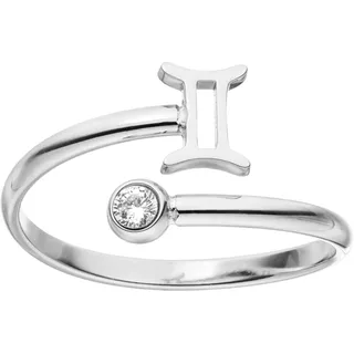 Purelei® Sternzeichen Ring Zwilling (Silber) – Wasserfester Damenring aus langlebigem Edelstahl – Verstellbare Ringe von Größe 60 bis 66 – Modeschmuck für deinen individuellen Look