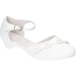 AMERICAN CLUB, KOM61, Kommunionschuhe, Formale Schuhe, Elegante Schuhe für Mädchen, Ledereinsatz, Niedlicher Kommunion-Festschuh, Weiß 33 - Weiß
