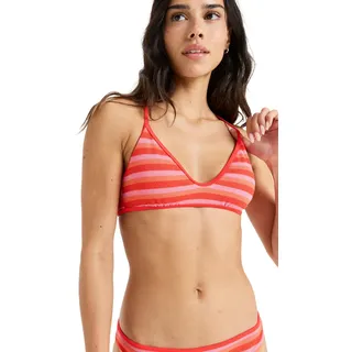 Bandeau-Bikini-Top ROXY "Jasmin", Damen, Gr. XXL, Cup B, rot (poppy rot), Obermaterial: 95% Microfaser, 5% Elasthan;, Bikini-Oberteile Bandeau-Bikini-Top