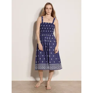 Midikleid APRICOT "Midikleid mit geometrischer Diamantstickerei", Damen, Gr. S (36), N-Gr, lila, gewebt, Obermaterial: 60% Viskose CV. 40% Baumwolle CO., uni, Modern, Kleider Midikleid, Stickerei