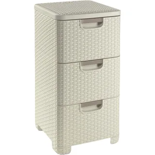 Curver Schubladenturm 37,8 x 32,8 x 60 cm 3-tlg. creme