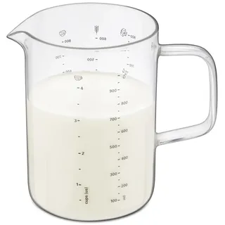 Weis Messbecher aus Borosilikatglas in der Farbe Transparent 1000ml, Maße: 10,5cm x 17cm x 32,5cm, 18527