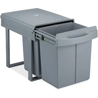 Relaxdays Einbaumülleimer 2-fach 20 l Grau