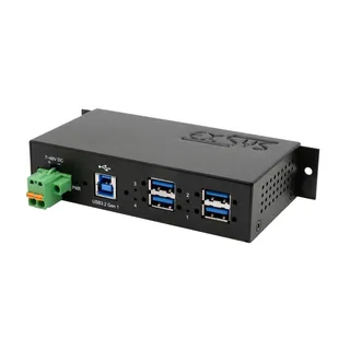 Exsys EX-1185HMVS-2 Schnittstellen-Hub USB 3.2 Gen 1 (3.1 Gen 1) Type-B 5000 Mbit/s Schwarz