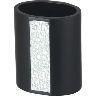 MSV Zahnputzbecher Zahnbürstenhalter Luanda 8,6 x 10,6 cm Schwarz 2 Stück - Schwarz