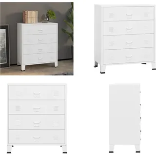vidaXL Industrial Kommode mit Schubladen Weiß 78x40x93 cm Metall - Schubladenschrank - Industrie Schrank - Industrial Schrank - Metallschrank - Weiß