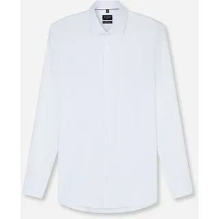 Businesshemd OLYMP "No. Six super slim", Herren, Gr. 40, N-Gr, weiß, Jersey, Obermaterial: 64% Baumwolle, 27% Polyester, 9% Elasthan, Hemden Businesshemd, Jersey-Hemd, Topseller