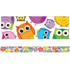 Colorful Owls Straight Bulletin Board Borders