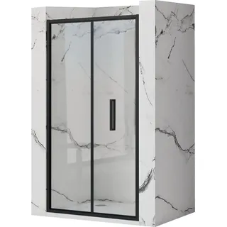 Rea Duschtür Rapid Fold 80 Black - Schwarz, Transparent