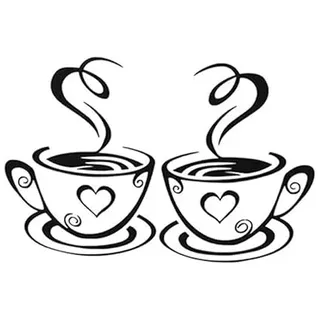 duoyif Wandtattoo Coffee Wandsticker Kaffee Wandaufkleber Kaffeetasse Wandtattoo Schwarzer Cafés Wandaufkleber für Kaffeestube Büro Wohnzimmer Esszimmer Küche Kaffee wanddekoration 30 x 18 cm