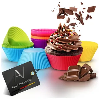 AVANA Große Wiederverwendbare Muffinformen aus Hochwertigem Silikon (20 Stück) Muffinförmchen BPA-Frei Cupcake Backförmchen Muffin Formen Muffinform 7 Farben