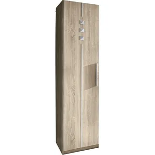 priess Kleiderschrank, 1-bis 5-türig, mit silberfarbigen Applikationen, braun